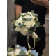 Воздушный бело-голубой букет невесты с диантусами, эустомой и твидией